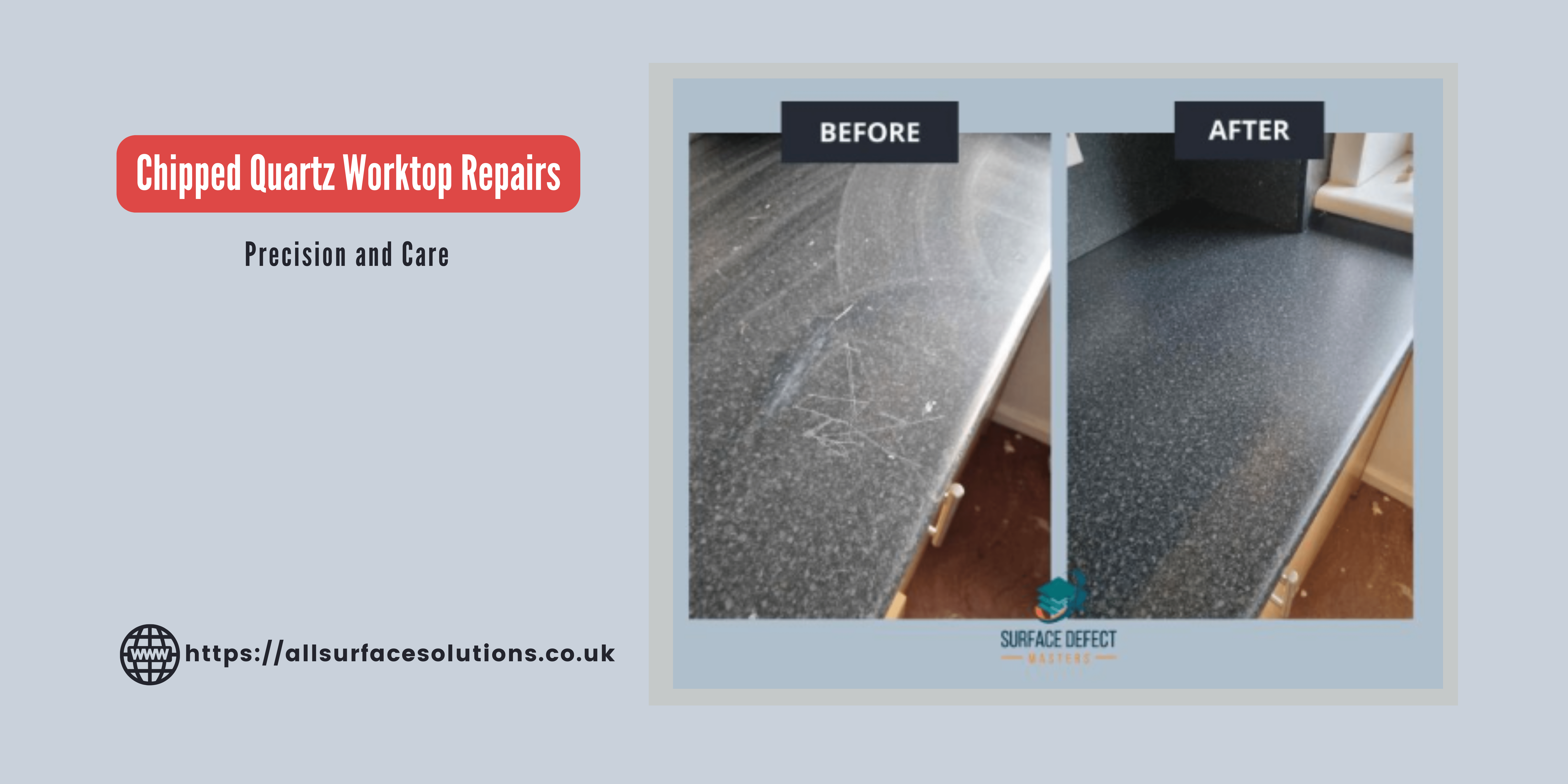 Chipped Quartz Worktop Repairs